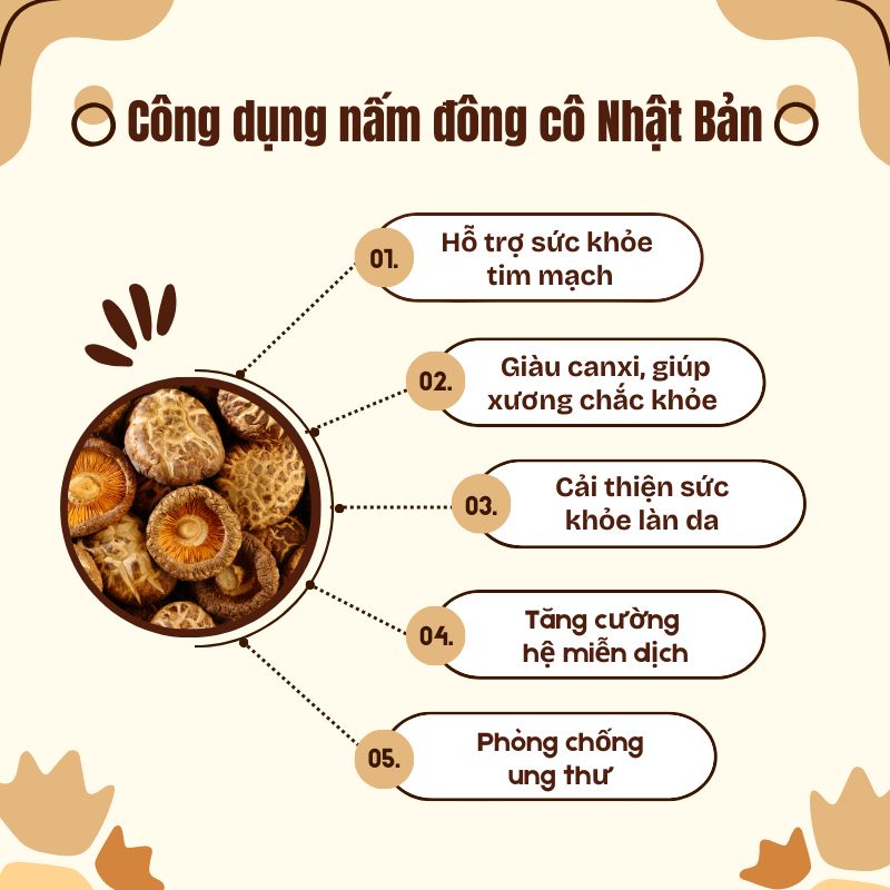 Công dụng của nấm đông cô Nhật