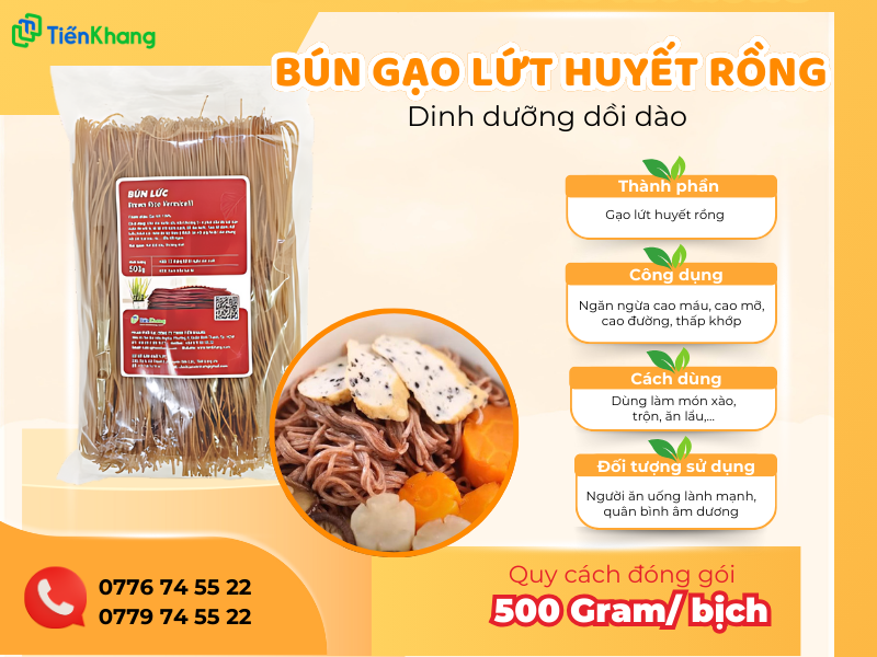 Bún gạo lứt huyết rồng