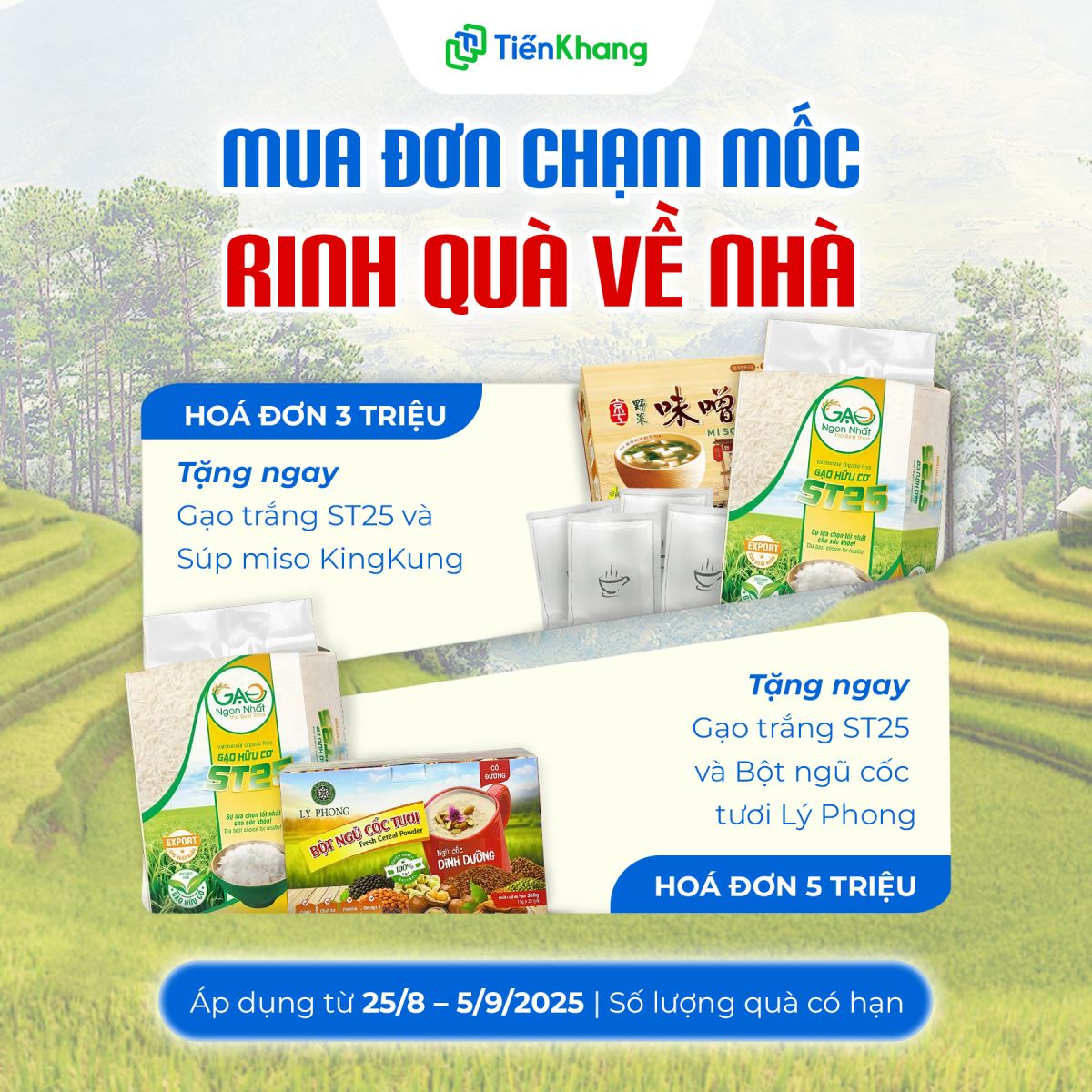 Mua chạm mốc tặng combo quà