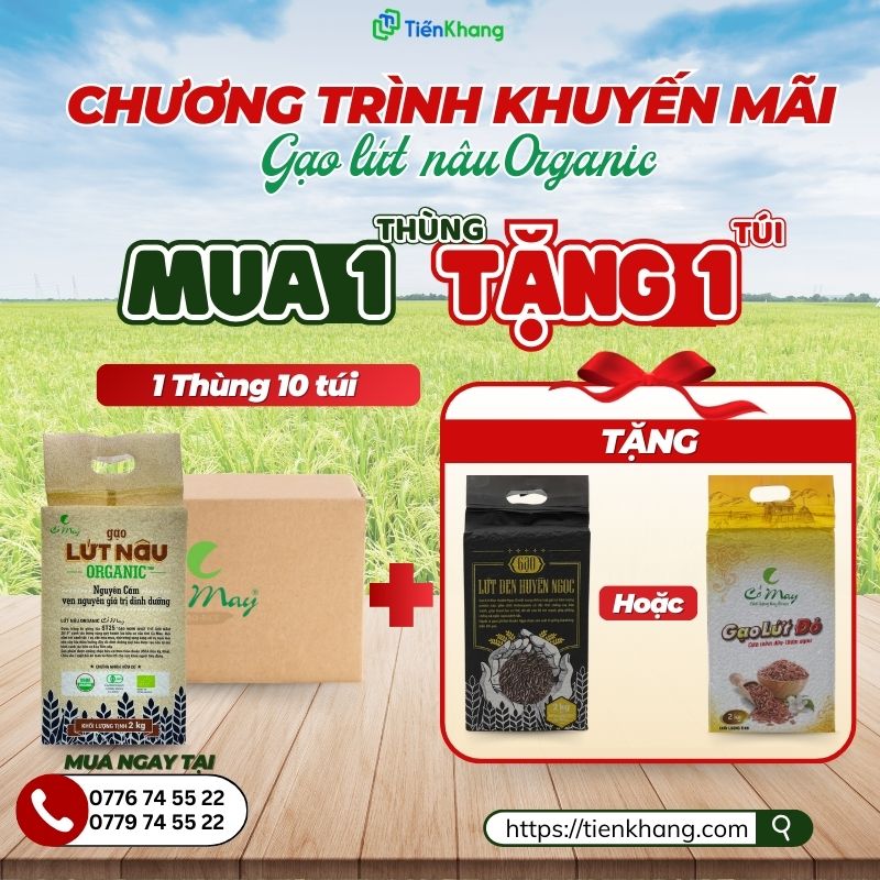 Mua 1 thùng tặng 1 túi gạo Huyền Ngọc hoặc gạo lứt đỏ