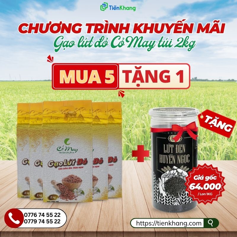 Mua 5 túi tặng 1 lon gạo Huyền Ngọc