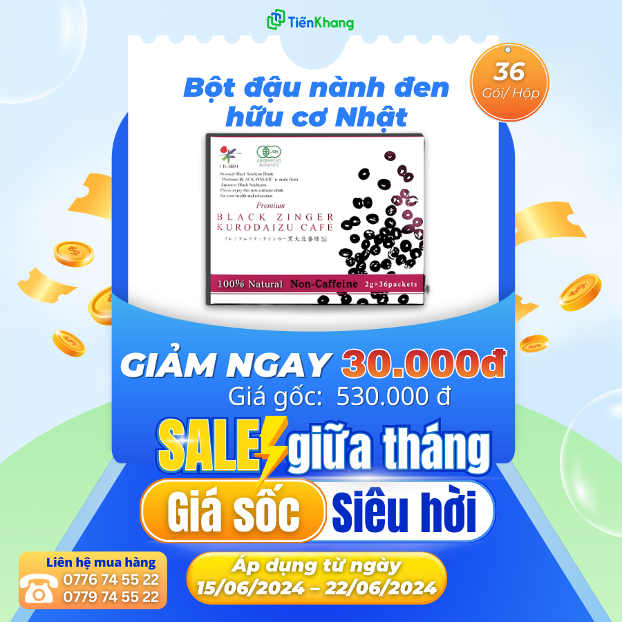 Khuyến mãi bột đậu nành đen hữu cơ Nhật Bản