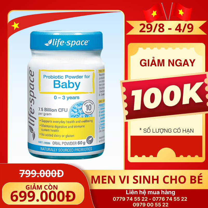 Khuyến mãi bột men vi sinh dành cho bé