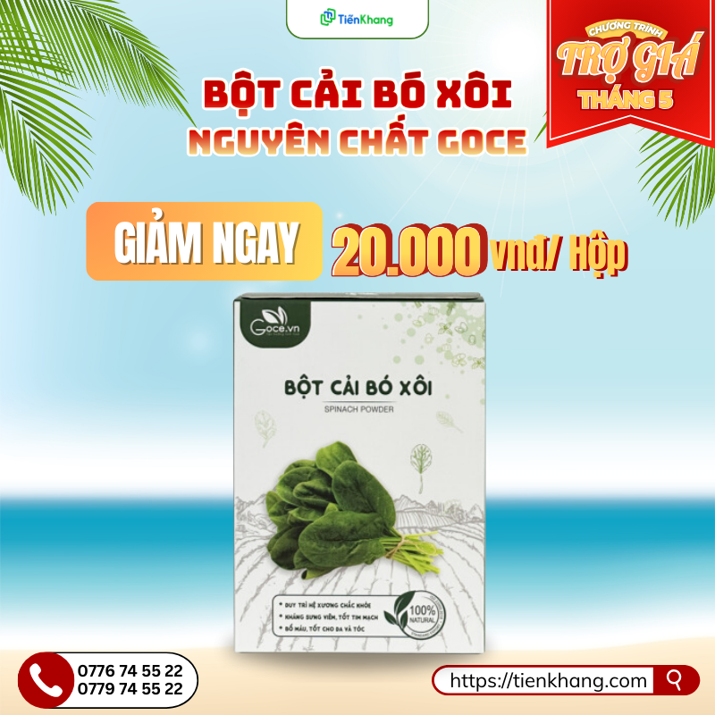 Trợ giá bột cải bó xôi nguyên chất