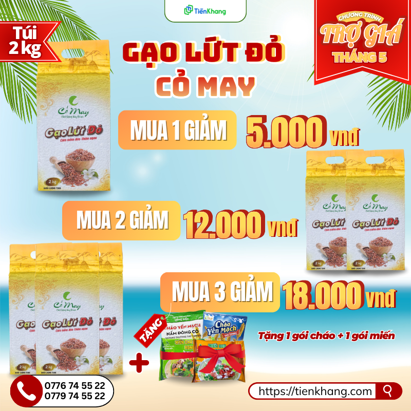 Trợ giá gạo đỏ 2kg