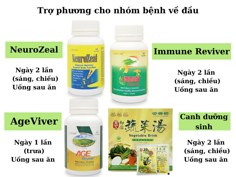 Trợ phương cho nhóm bệnh về đầu